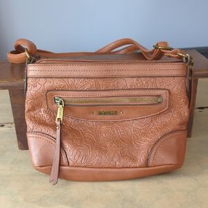 Rosetti Brown Embossed Crossbody Bag